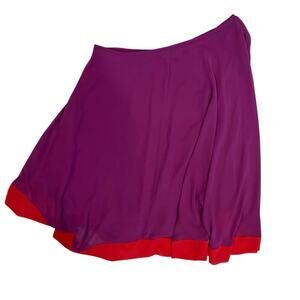 Womans Allen B. By Allen Schwartz Chiffon One Shoulder Cape/Style Blouse Sz Med